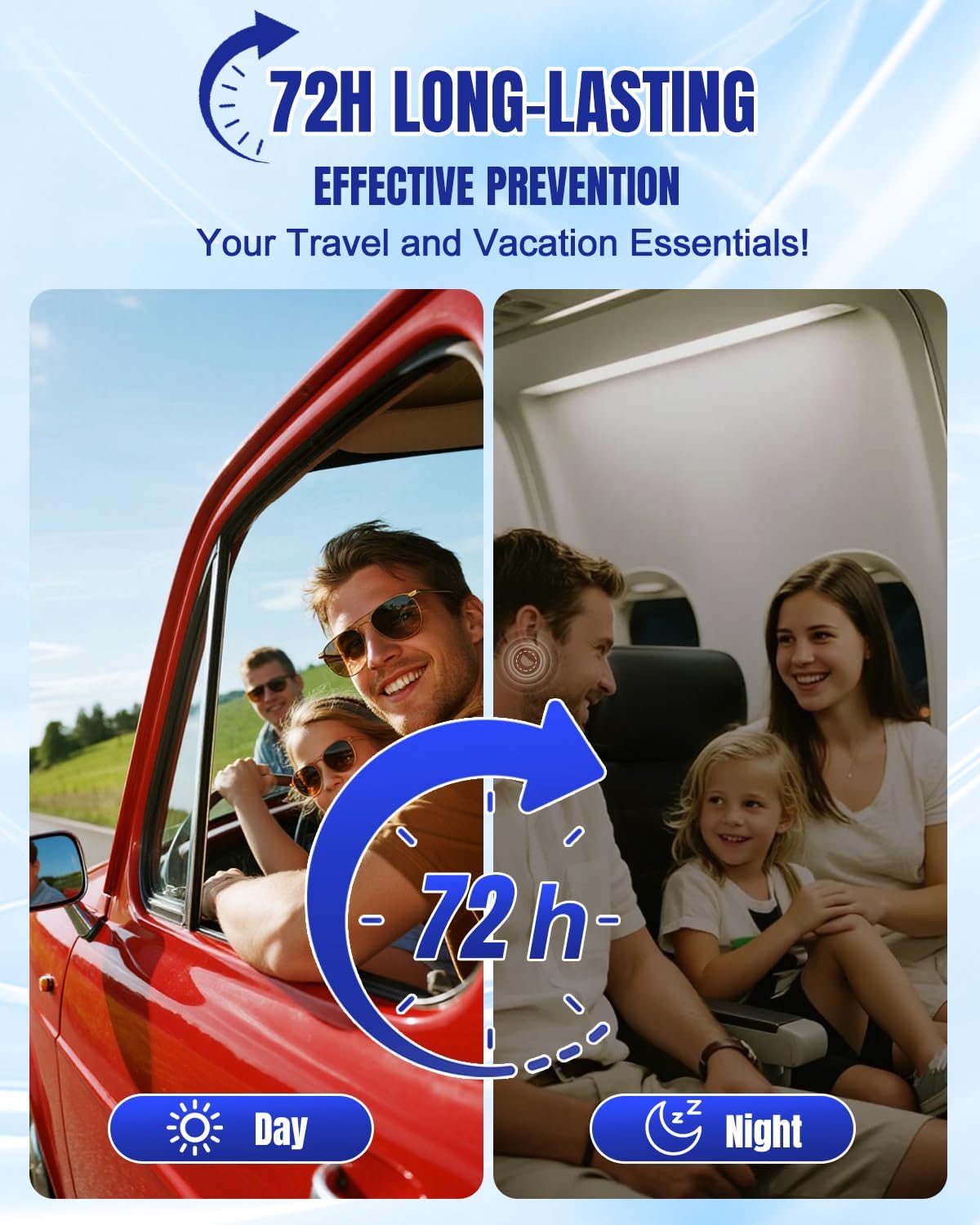 Rosmryx 36 Count Motion Sickness Patches Non-Drowsy, 72h Long-Lasting Sea Sickness Patch for Cruise, Road, Airplane, and Other Travel Essentials, Anti Nausea Patch for Kids and Adults