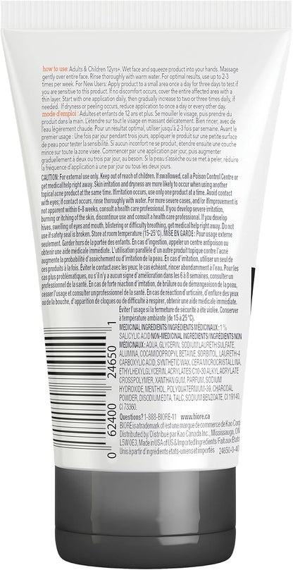 Biore Acne Clearing Charcoal Duo, Charcoal Acne Clearing Cleanser and Scrub for the face, with Salicylic Acid for Acne Prone and Oily Skin, Dermatologist Tested and Vegan Friendly