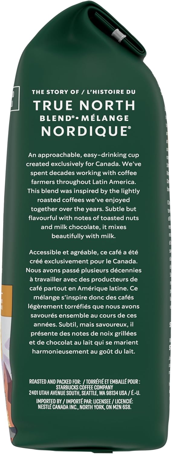 星巴克 True North 研磨咖啡，轻度烘焙咖啡，100% 研磨阿拉比卡咖啡豆 - 340 克袋装（6 包，2040 克）
