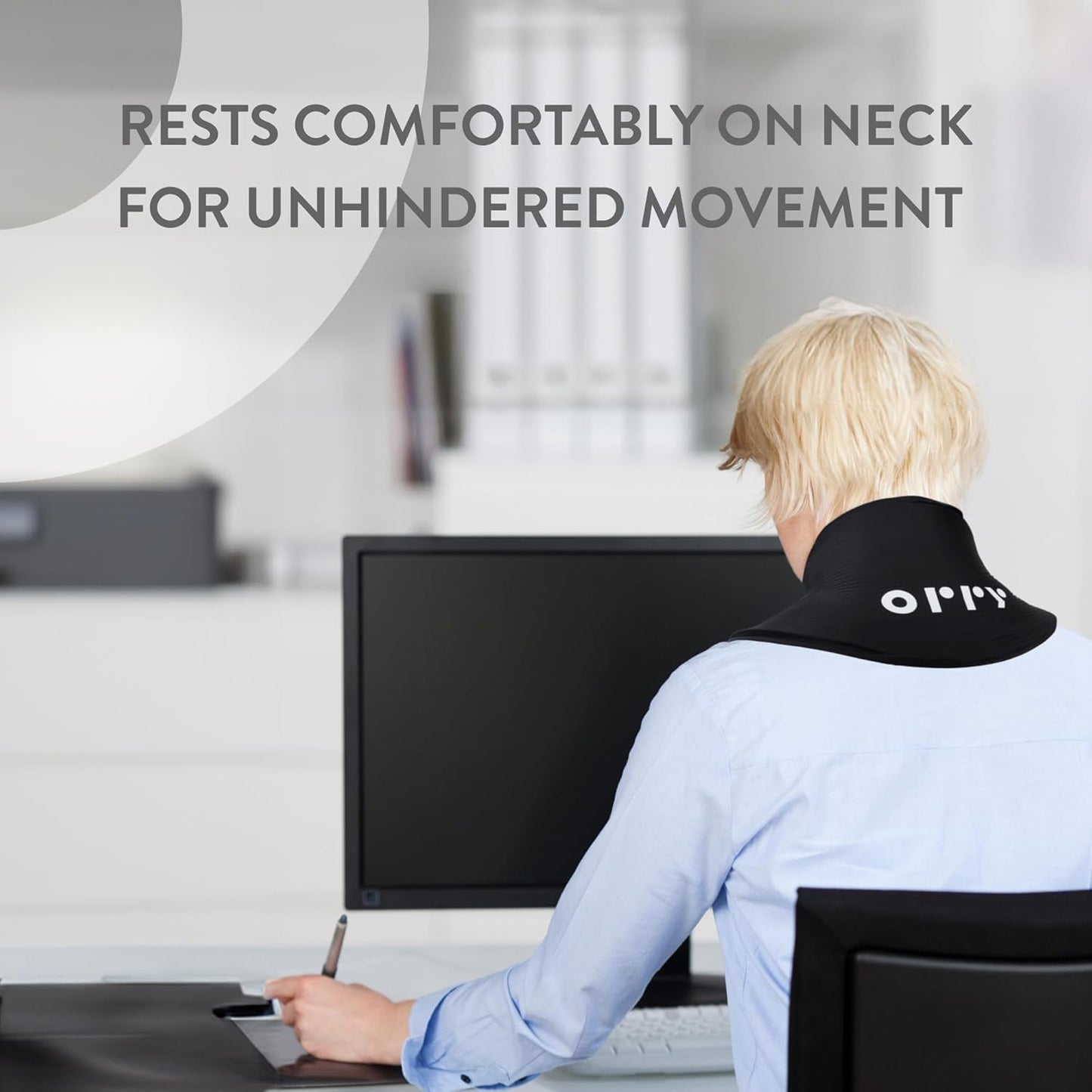 ORRY 颈部凝胶冰袋 - 可重复使用的凝胶压缩包，用于冷/热疗法 - 缓解颈部疼痛、斜颈和肩部疼痛 - 易于调节（黑色）