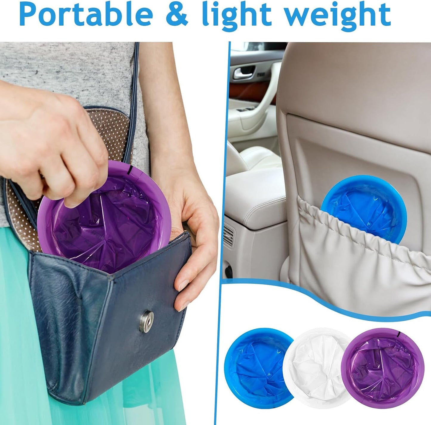 MOUCHOT 一次性呕吐袋，60 个装，适用于汽车，1000 毫升，用于旅行晕车、飞机、儿童和孕妇的呕吐呕吐物呕吐恶心