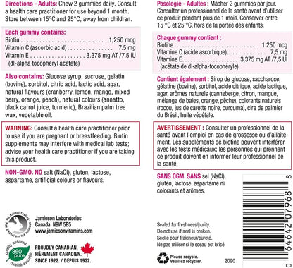 Jamieson Probiotic Gummies 45 Gummies + Jamieson High Potency Biotin Gummies 100 Gummies