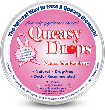 Queazy Drops – Raspberry Flavor | 21 Drops | Drug-Free Nausea Relief for Motion Sickness, Chemo & More | Gluten-Free