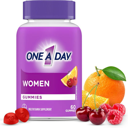 每日一片女士複合維生素軟糖 - 每日補充女性所需維生素軟糖，含維生素 A、C、D 和鋅，有助於增強免疫功能，含生物素，有益於頭髮、皮膚和指甲健康，60 粒軟糖
