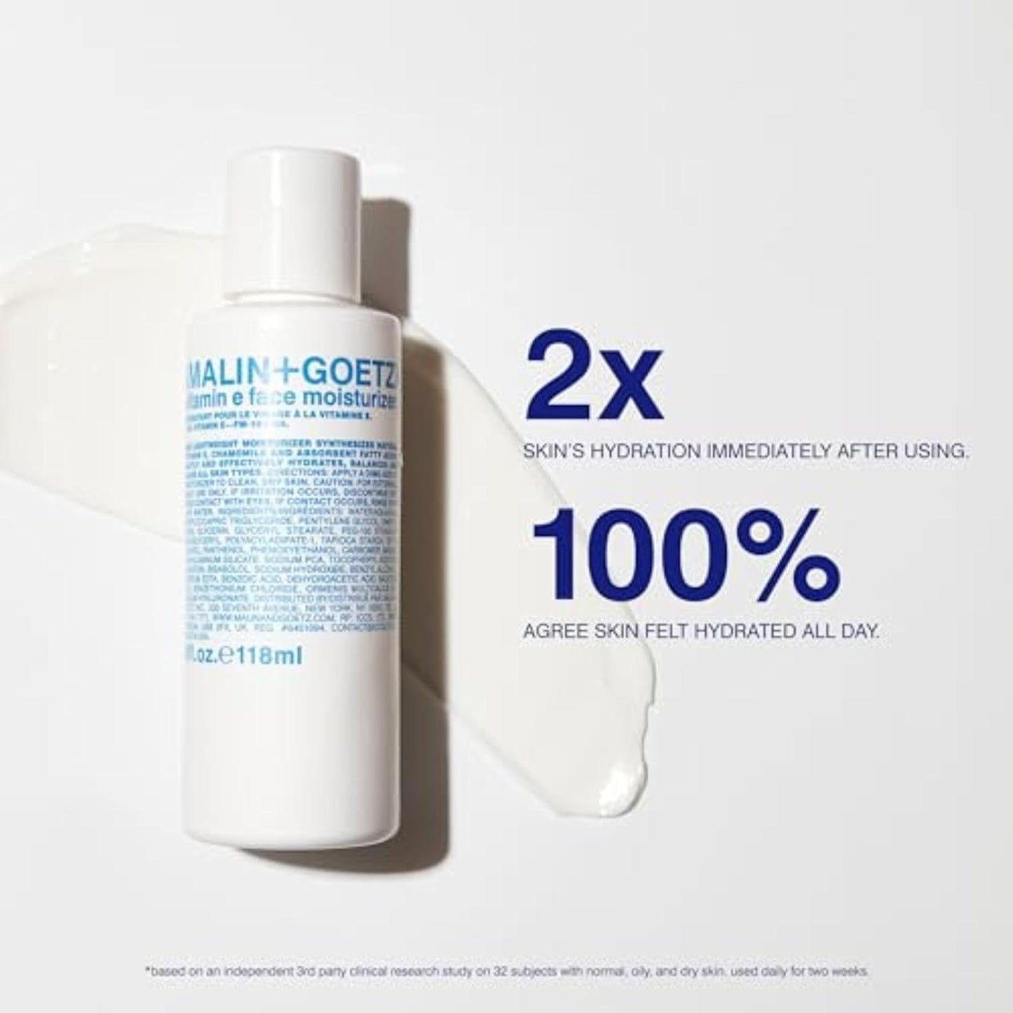 Malin + Goetz Vitamin E Face Moisturizer – hydrating, balancing, nourishing, face lotion for dry sensitive skin. multi-taksing, after shave, makeup primer, unisex cruelty free, vegan, 8.5 Fl Oz