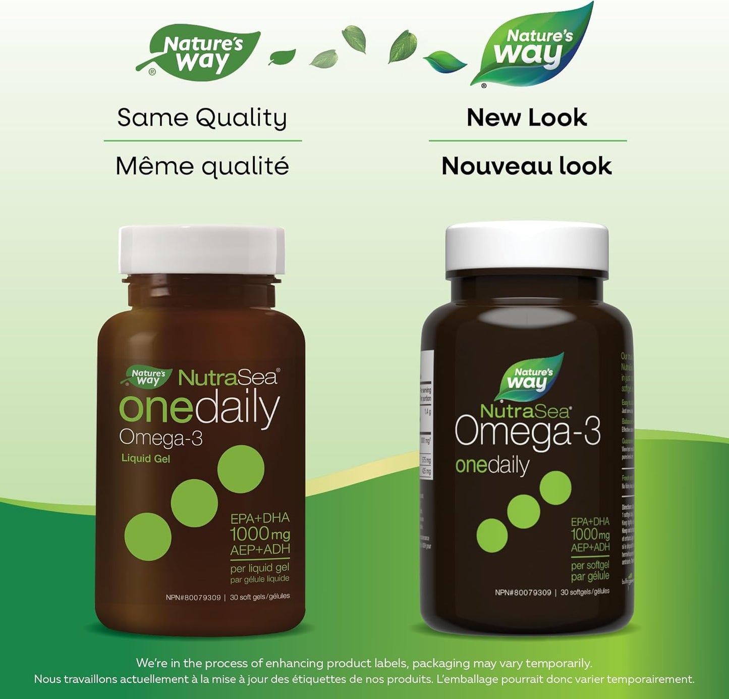 Nature's Way NutraSea 每日一份 Omega 3 补充剂，高效液体凝胶，新鲜薄荷味，30 粒软胶囊