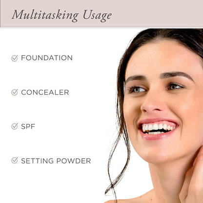 PUR Beauty 4-in-1 Pressed Mineral Makeup Foundation with SPF 15 - Concealer & Finishing Compact Pressed Powder for Face - Buildable Medium to Full Coverage Foundation