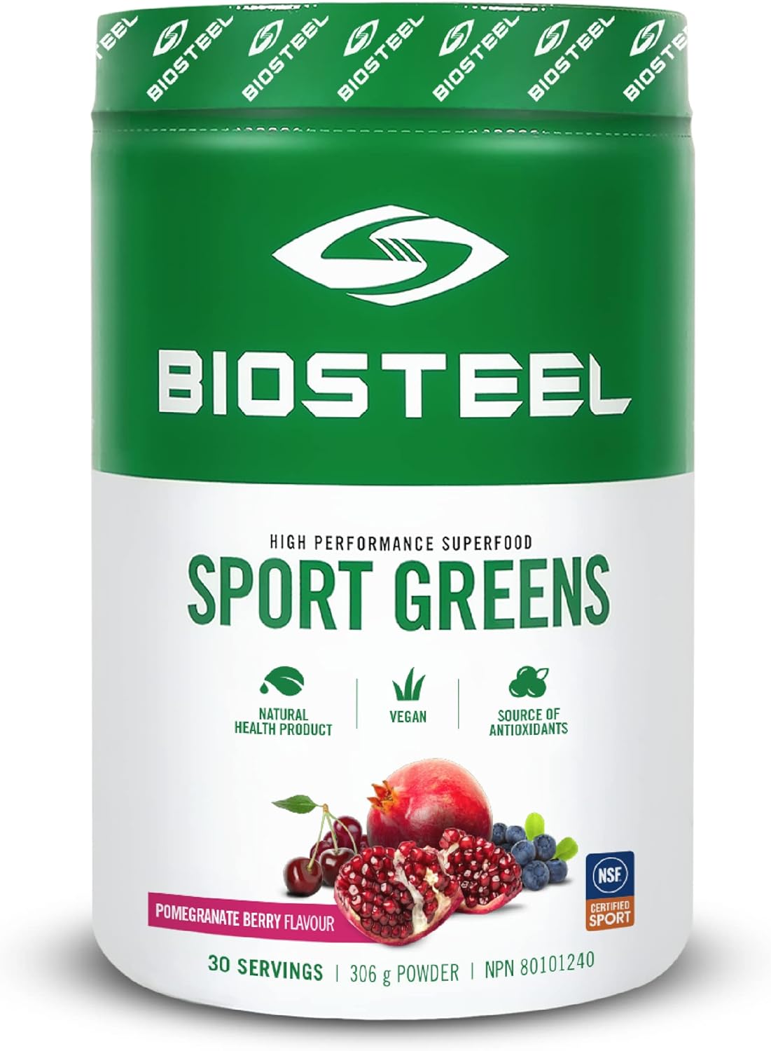 BioSteel Sport Greens 粉末（石榴浆果，30 份）+ BioSteel 摇摇杯（带打蛋器搅拌球）（24 盎司）