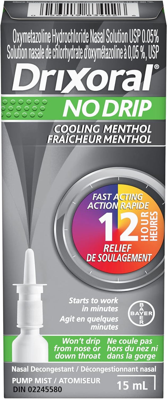 Drixoral 无滴漏清凉薄荷喷雾，清凉感，12 小时缓解，15 毫升