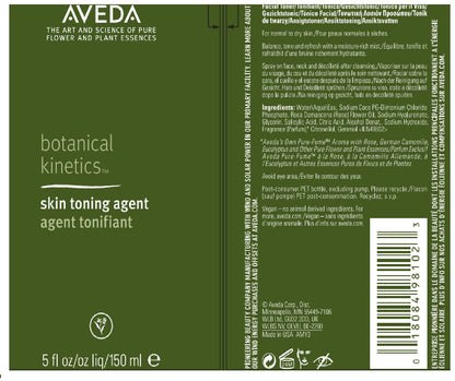 Aveda Botanical Kinetics Skin Toning Agent | Hydrating Toner for Normal to Dry Skin | with Rosewater, 150ml
