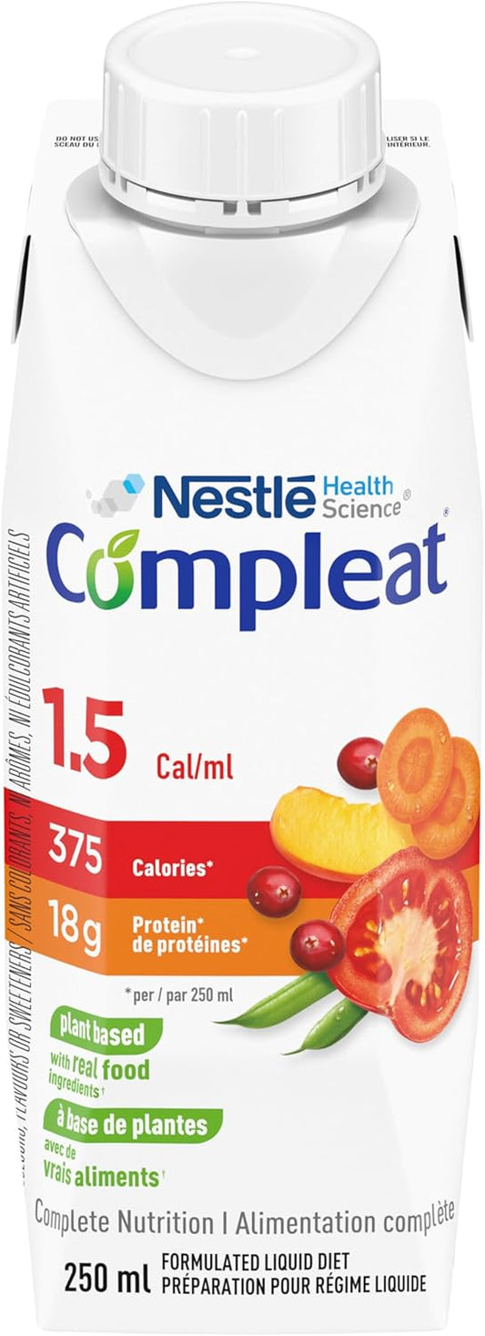 COMPLEAT 1.5 Cal/Ml, With Real Food Ingredients, Formulated Liquid Diet, 24 Boxes, 6.5 kg