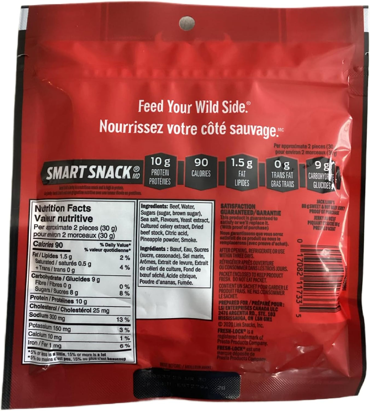 Jack Link's Beef Jerky, Sweet & Hot, 80g (Pack of 12) - High Protein, Low Fat