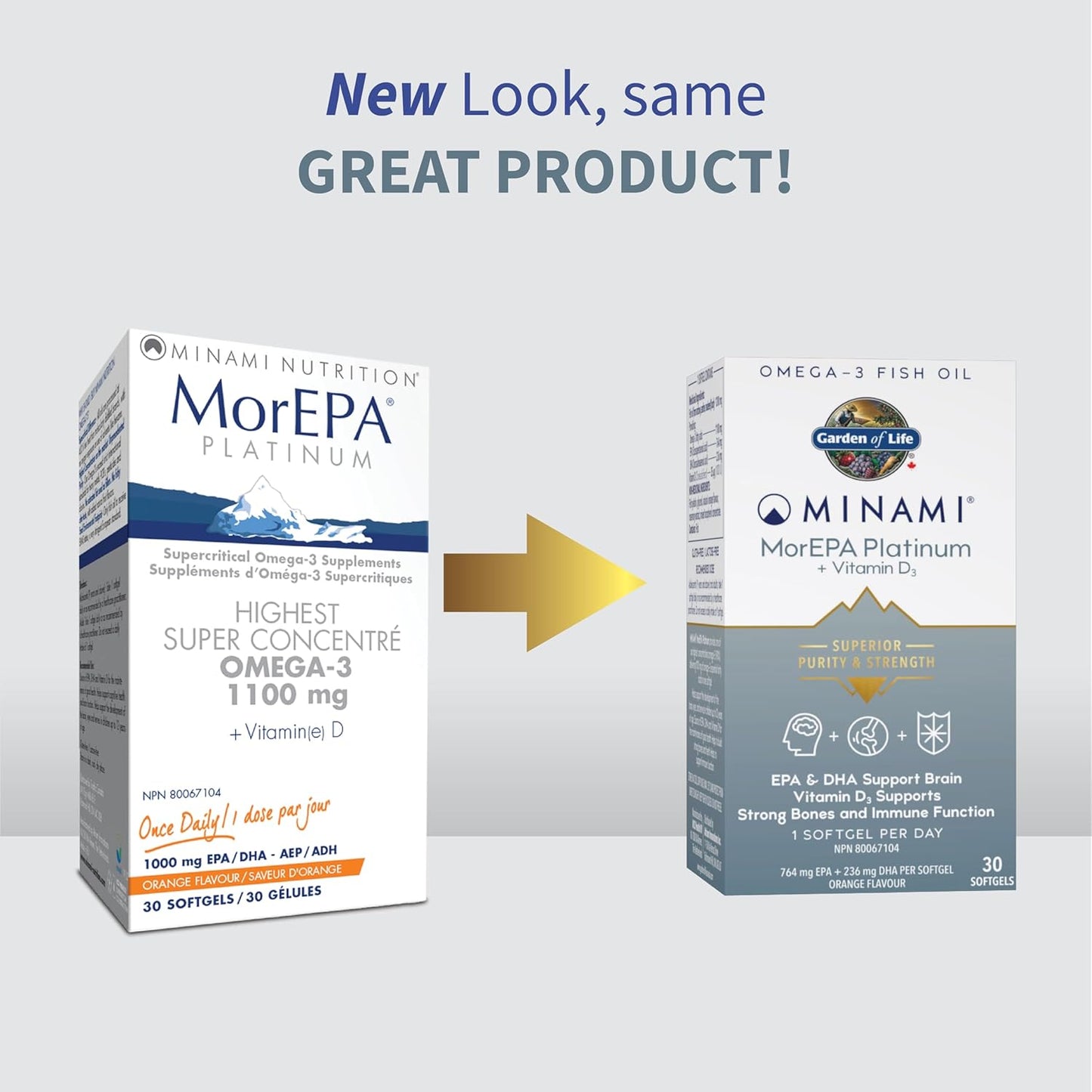 Minami MorEpa Platinum Omega-3 1100mg Softgels, 30 Count, Orange