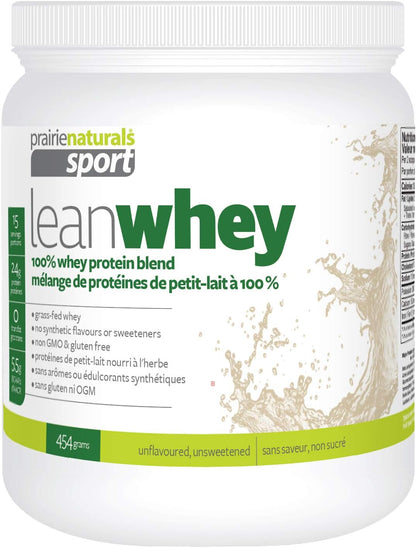Prairie Naturals Lean Whey Protein Natural Powder, 454g