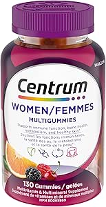 Centrum 女性多種維生素/礦物質軟糖，櫻桃、漿果和橙子口味，130 粒軟糖（包裝可能有所不同）