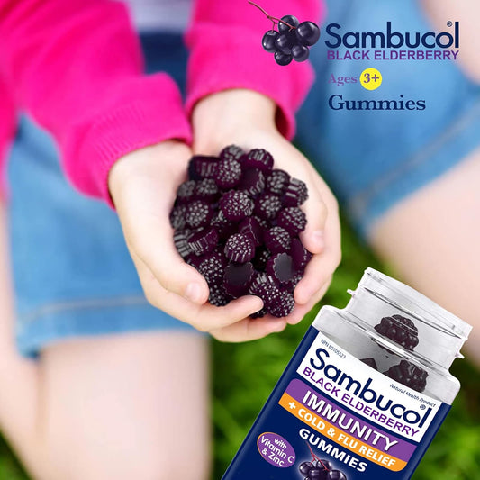 Sambucol Black Elderberry Immunity Gummies | Immune Support & Antioxidant | Quickly Relieves Cold & Flu Symptoms | Ideal for Families | Gluten Free | 30 count (Pack of 1)