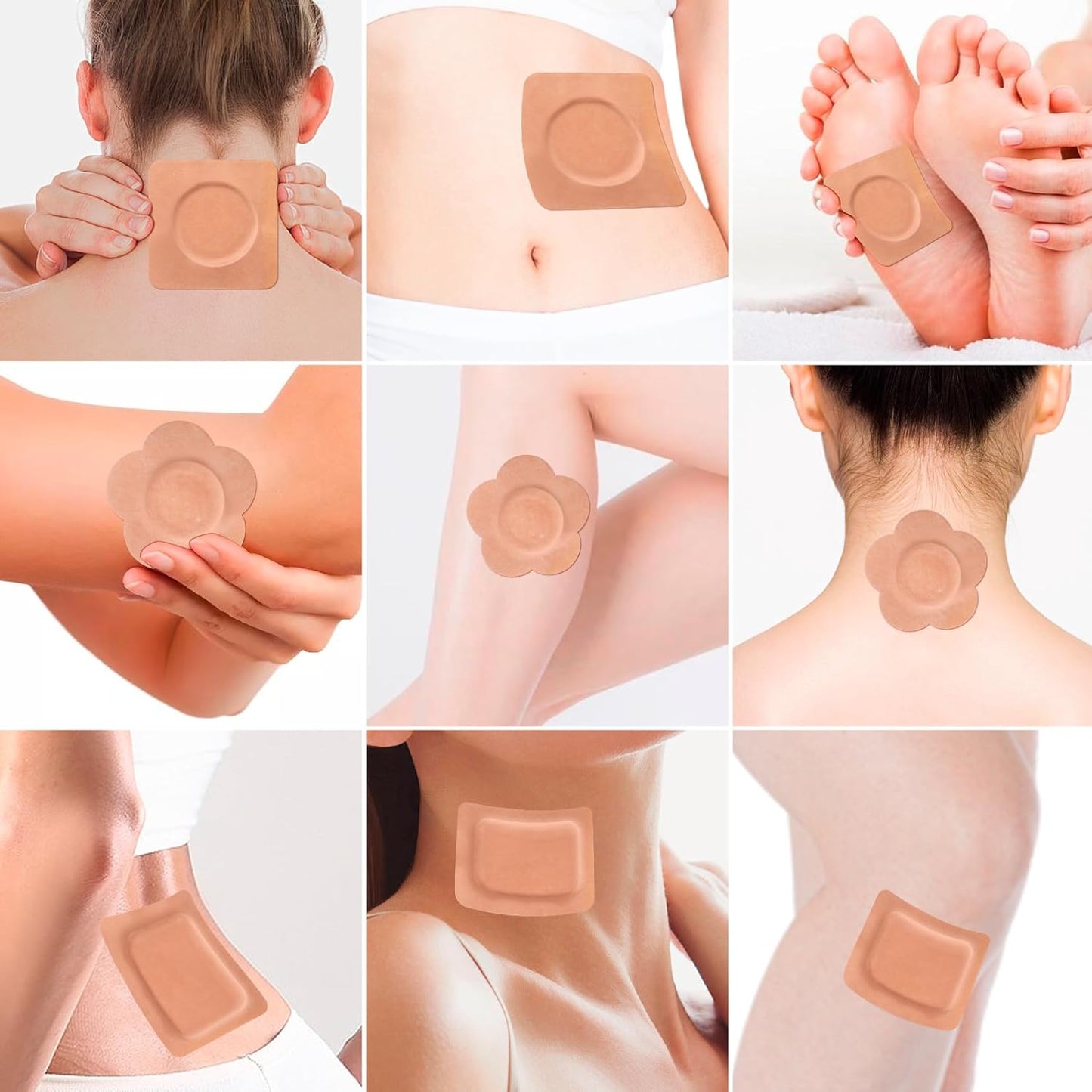 RAJOSEE 32Pcs Castor Oil Packs with Organic Cold Pressed Castor Oil in Glass Bottle, Cotton Wraps for Waist, Back, Neck, Arm, Self-Adhesive