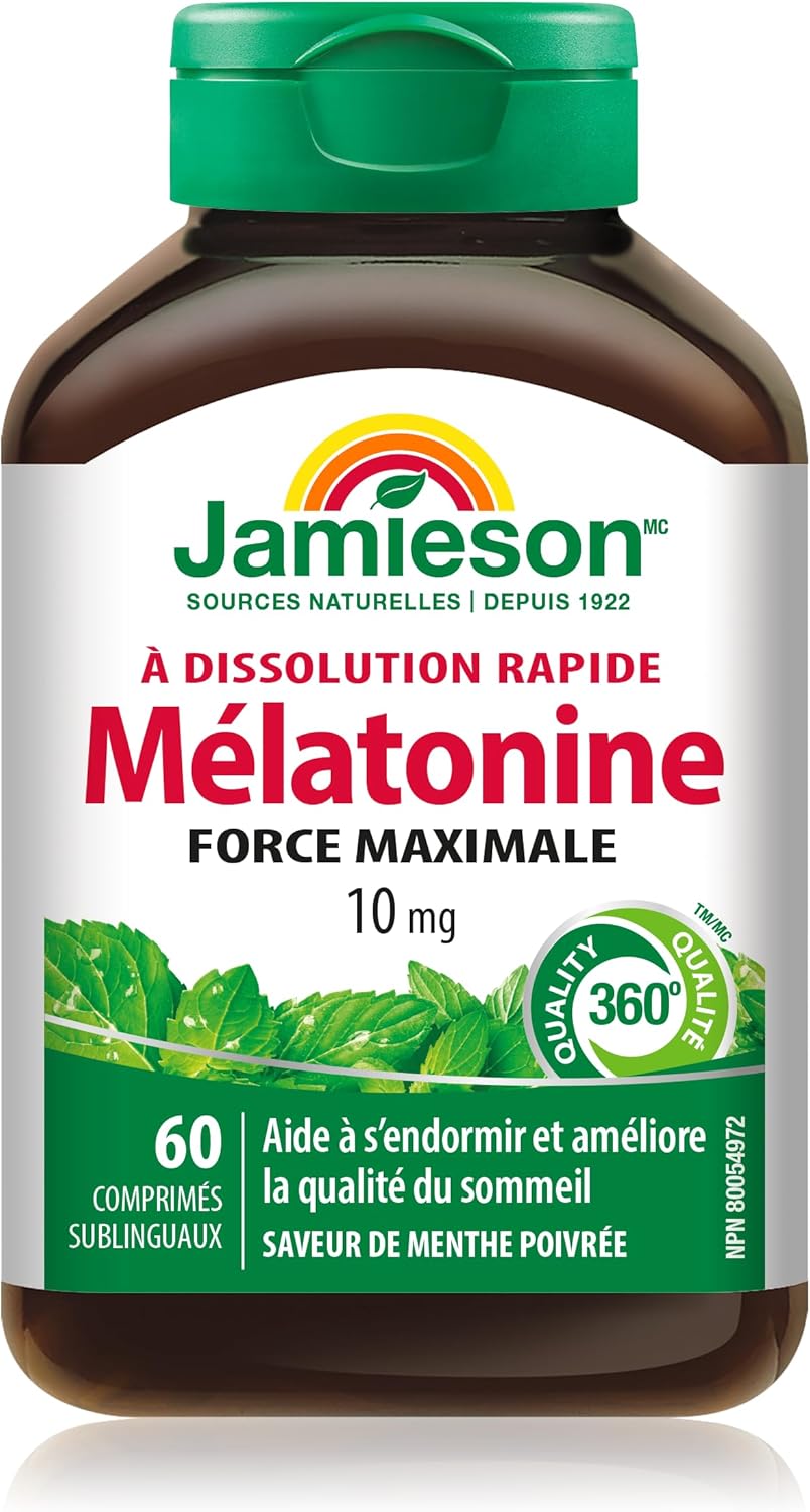 Jamieson 褪黑激素 10 毫克強效 - 薄荷味速溶片，60 片（1 包）