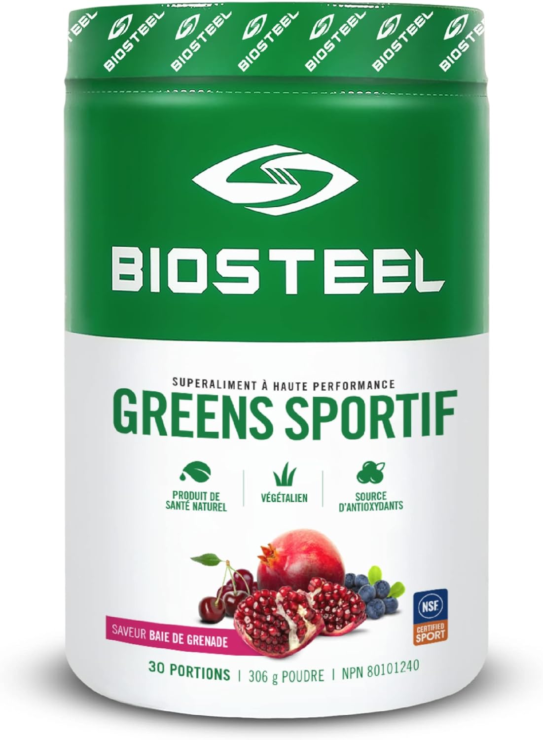 BioSteel 100% 乳清蛋白粉（巧克力味）+ BioSteel Sport Greens 粉（石榴味）