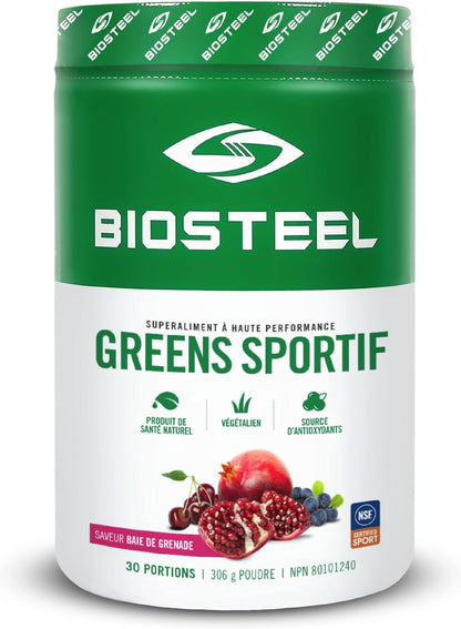 Biosteel Sport Greens 素食超级食品粉，高抗氧化剂，石榴浆果，306 克