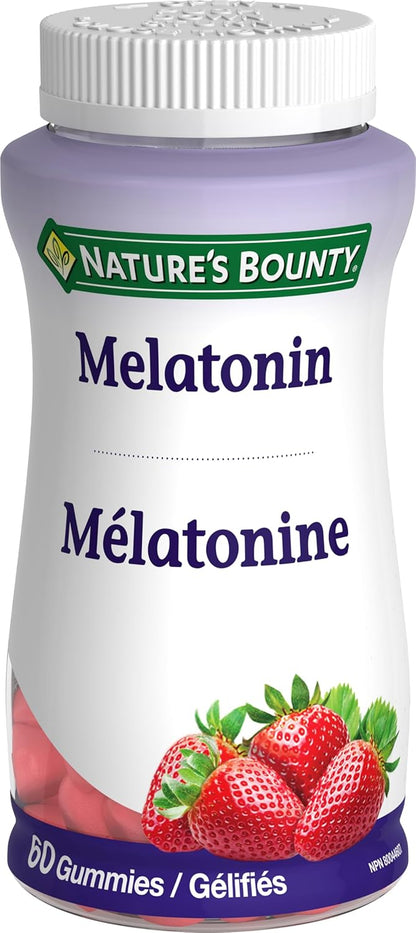 Nature's Bounty 褪黑激素补充剂，帮助重置身体的睡眠-觉醒周期，2.5 毫克，60 粒软糖 & 成人复合维生素补充剂，帮助维持骨骼和免疫功能，75 粒软糖