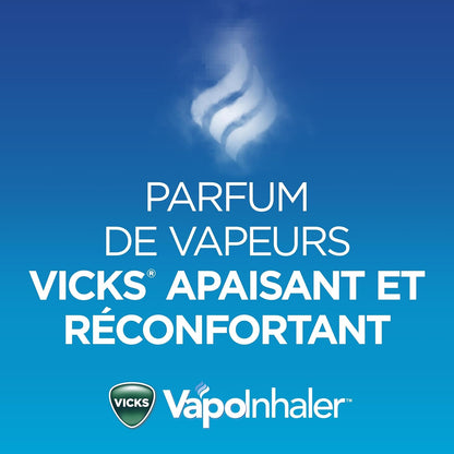 Vicks Vapoinhaler 鼻减充血剂，含舒缓蒸汽，可暂时缓解感冒引起的鼻塞，薄荷醇香味，2 包，每包 0.20 毫升