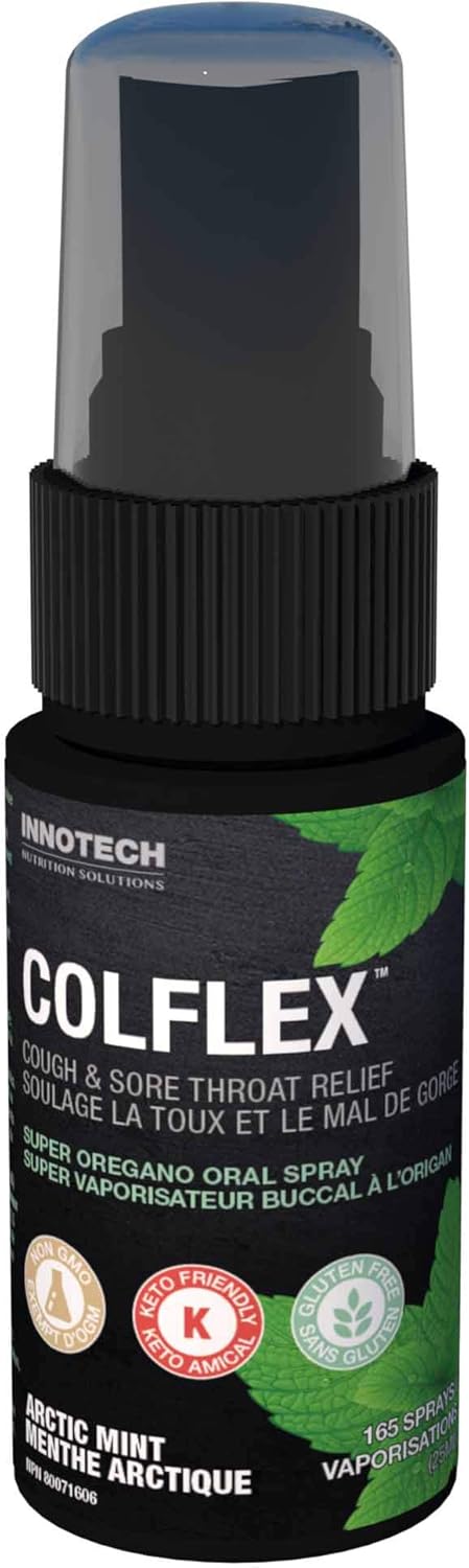 Innotech Nutrition Colflex 牛至喉咙喷雾，北极薄荷 - 25 毫升，多色