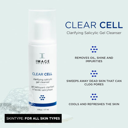 IMAGE Skincare 透明细胞水杨酸凝胶洁面乳，6 盎司。