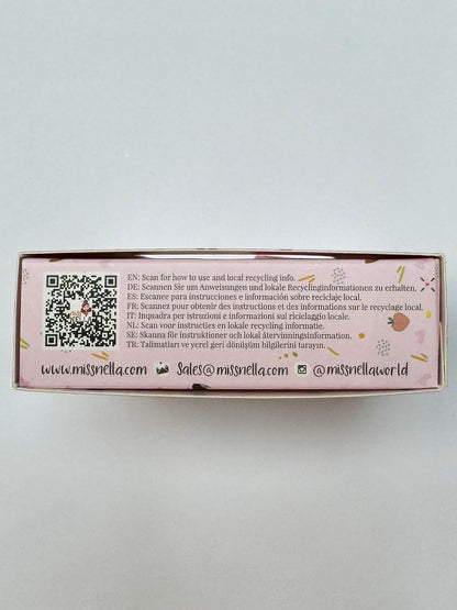 Miss Nella Nail Polis + Lip Balm set- Special Peach Glitter Nail Polish for Kids- PEACH SLUSHIE, with Peel-off, Water Based & Odour Free Formula + BUTTER CHEEKS pink hypoallergenic lip balm