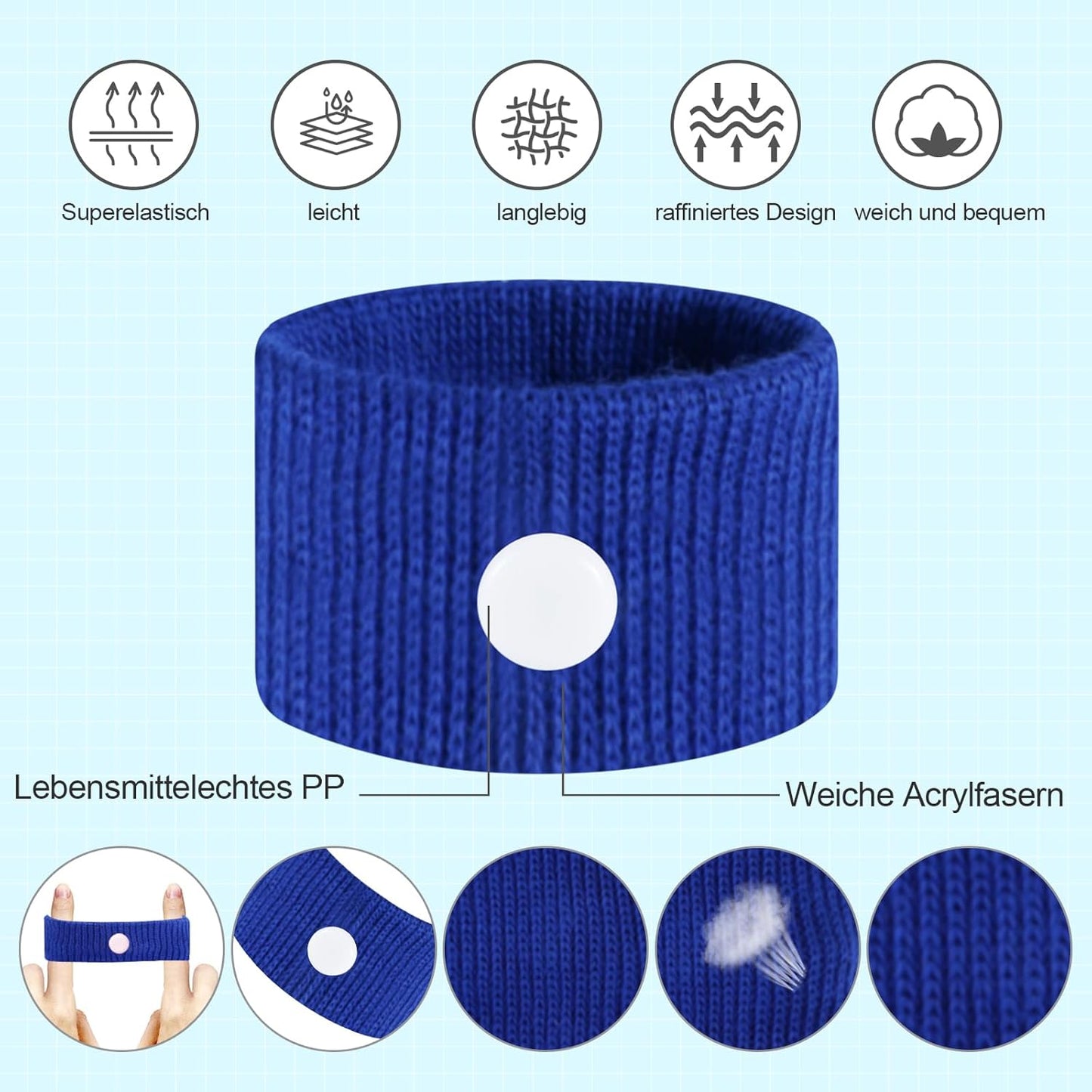 SZSTYYP 兒童旅行運動暈車緩解手環，防噁心手環（粉紅色和藍色）…