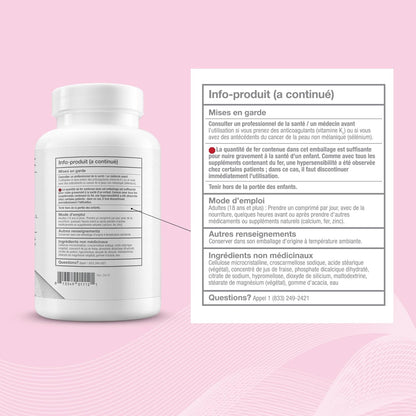 TheraNatal 核心孕前维生素和矿物质补充剂（90 天供应）| 女性孕前核心营养素