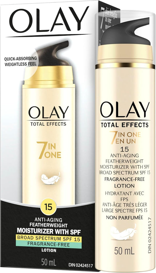 Olay Total Effects Fragrance Free Featherweight Face Moisturizer With SPF 15, 50 mL