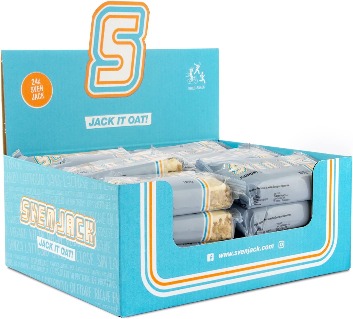 SvenJack Oat Bar Yoghurt - Pack of 1 × 125g - Original Oatmeal Energy Bar with Long‑Chain Carbohydrates, Less Sugar & More Energy for Everyday Use, Fitness Cake & Oatmeal Snack