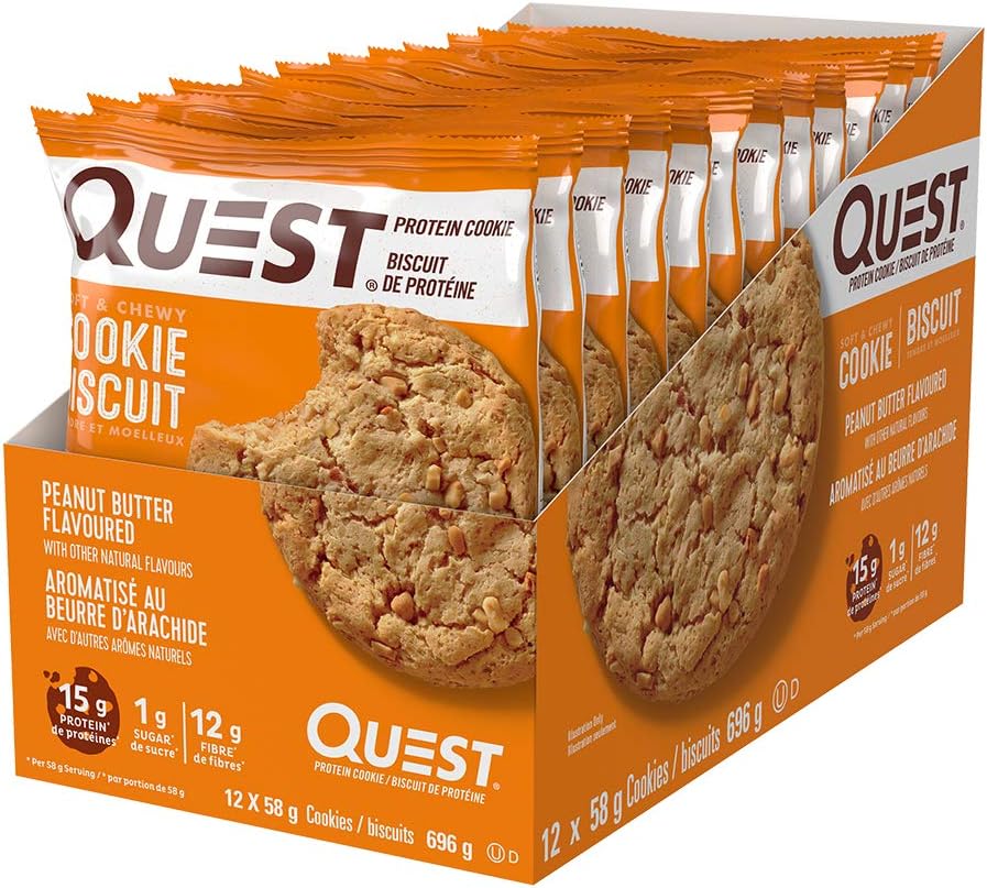 Quest Nutrition Chocolate Chip and Peanut Butter Protein Cookies (High Protein, High Fiber, Low Sugar, Keto Friendly)