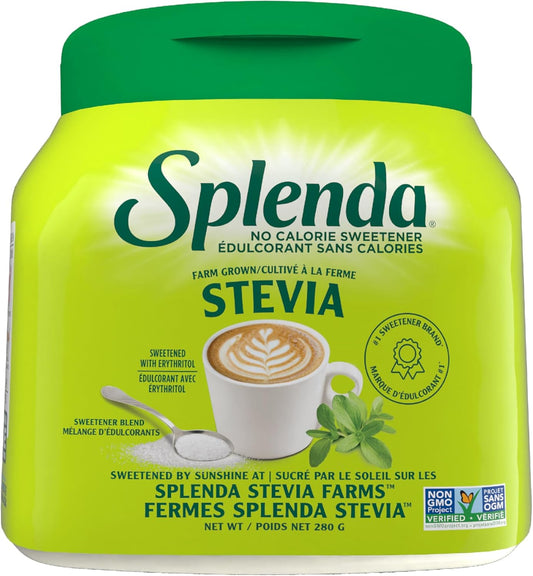 SPLENDA Stevia No Calorie Sweetener, Plant Based Sugar Substitute Granulated Powder, 9.8 oz Jar
