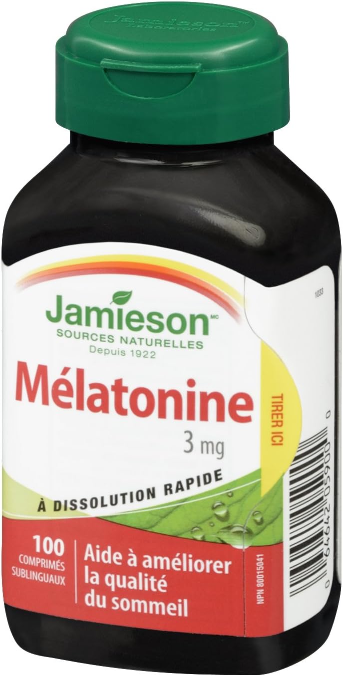 Jamieson 褪黑素 3 毫克，即溶，改善睡眠質量，延長睡眠時間，幫助重置睡眠-覺醒週期。素食，非基因改造，無麩質，100 片舌下片，加拿大製造