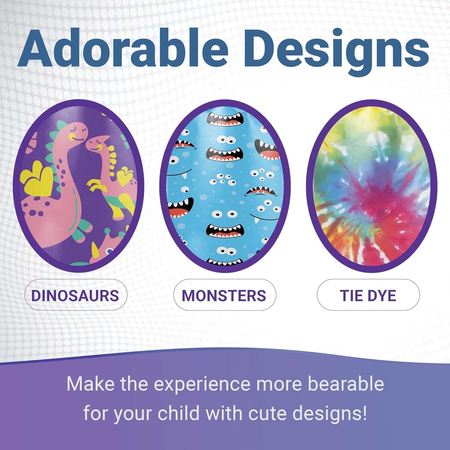 Kids Vomit Bags Disposable 5 Pack - Individually Wrapped Barf Bags with Cute Tie Dye Print - Leak Proof Self Sealing Emesis Bags for Motion Car Sickness and Nausea - Ideal for Taxis, Airplane Travel