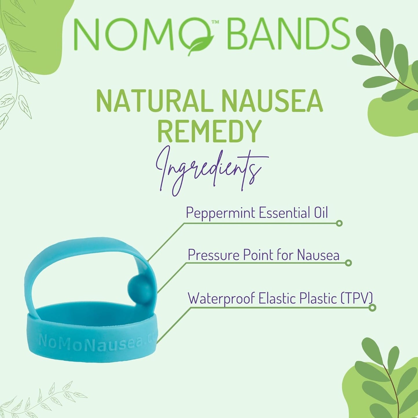 NoMo 恶心即时缓解小粉色芳香疗法止吐带，带穴位按摩功能