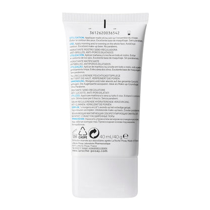 La Roche-Posay FACE MOISTURIZER, Effaclar Mat Mattifying Balancing Zinc for Oily or Acne prone Skin with Glycerin, Salicylic Acid. Anti Shine, Anti-Enlarged pores. Paraben-Free, Travel Size, 40ml