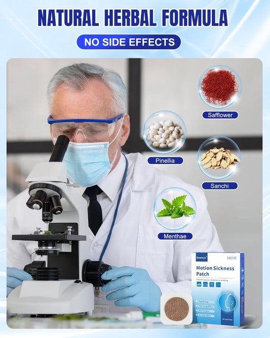 Rosmryx 36 Count Motion Sickness Patches Non-Drowsy, 72h Long-Lasting Sea Sickness Patch for Cruise, Road, Airplane, and Other Travel Essentials, Anti Nausea Patch for Kids and Adults