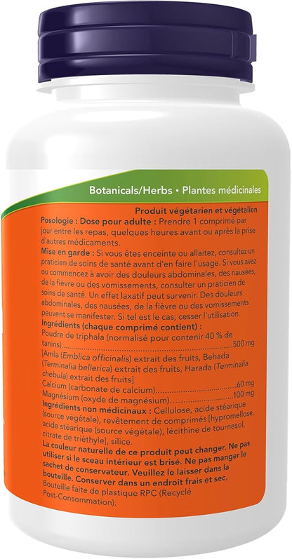 NOW Supplements, Triphala 500 毫克，原田、餘甘子和白藜蘆醇組合，120 片裝