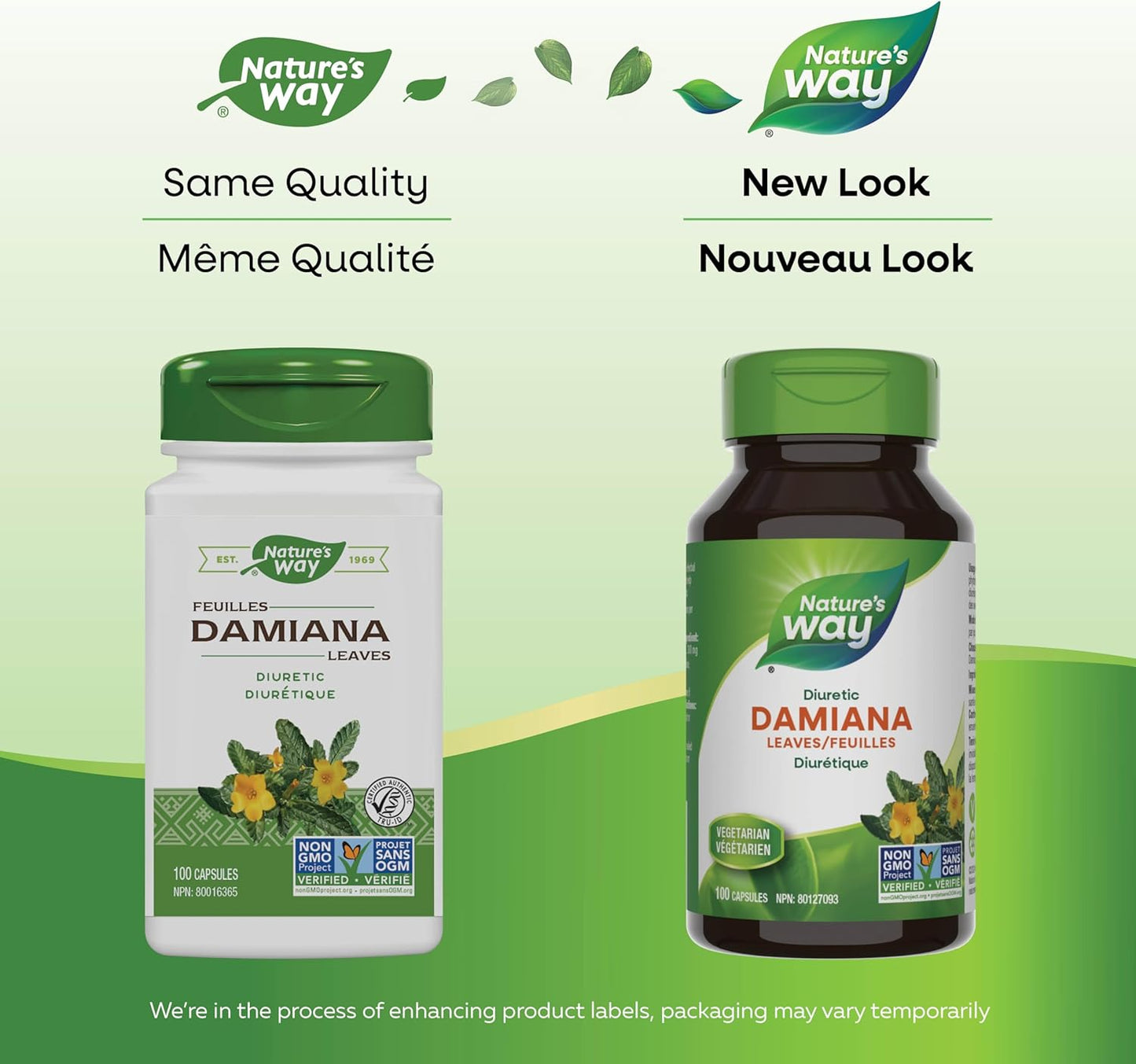 Nature's Way Damiana Leaves Premium Capsules - Herbal Nervine Tonic & Urinary Support – 300 mg of Damiana Leaves per Capsule - Non-GMO, 100 Vegetarian Capsules