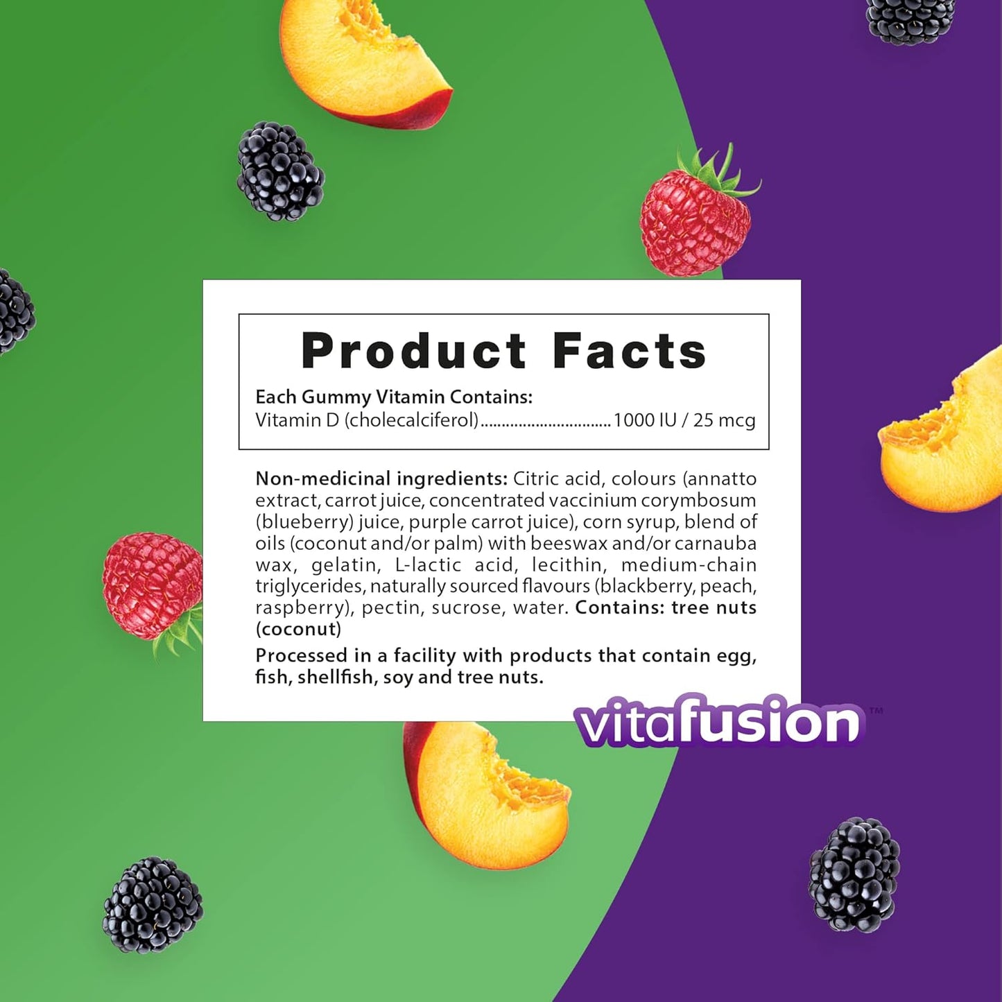 Vitafusion D3 成人維生素軟糖，1000 IU 維生素 D3 每日劑量，支持骨骼和牙齒*，150 粒，5 個月用量，包裝可能有所不同