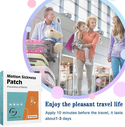 晕船贴，20 片装晕车贴 - 缓解晕船晕车引起的头晕，适合乘车、乘船、乘游轮和乘飞机旅行