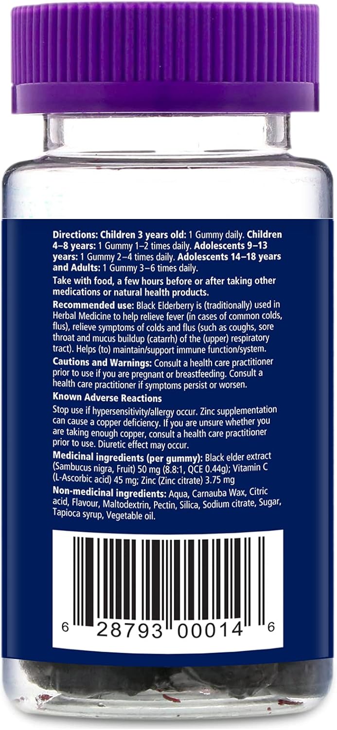 Sambucol Black Elderberry Immunity Gummies | Immune Support & Antioxidant | Quickly Relieves Cold & Flu Symptoms | Ideal for Families | Gluten Free | 30 count (Pack of 1)