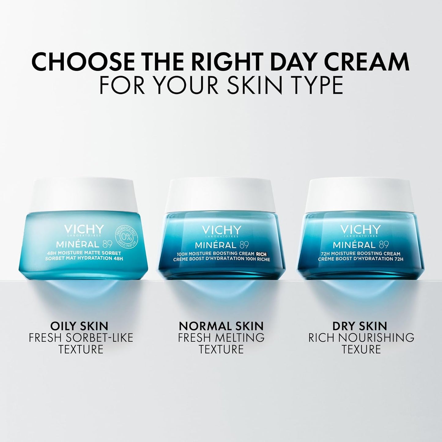 薇姿保湿面霜，矿物 89 哑光冰糕无香凝胶和透明质酸面部精华套装，适合中性至油性、敏感性肌肤，皮肤科医生推荐