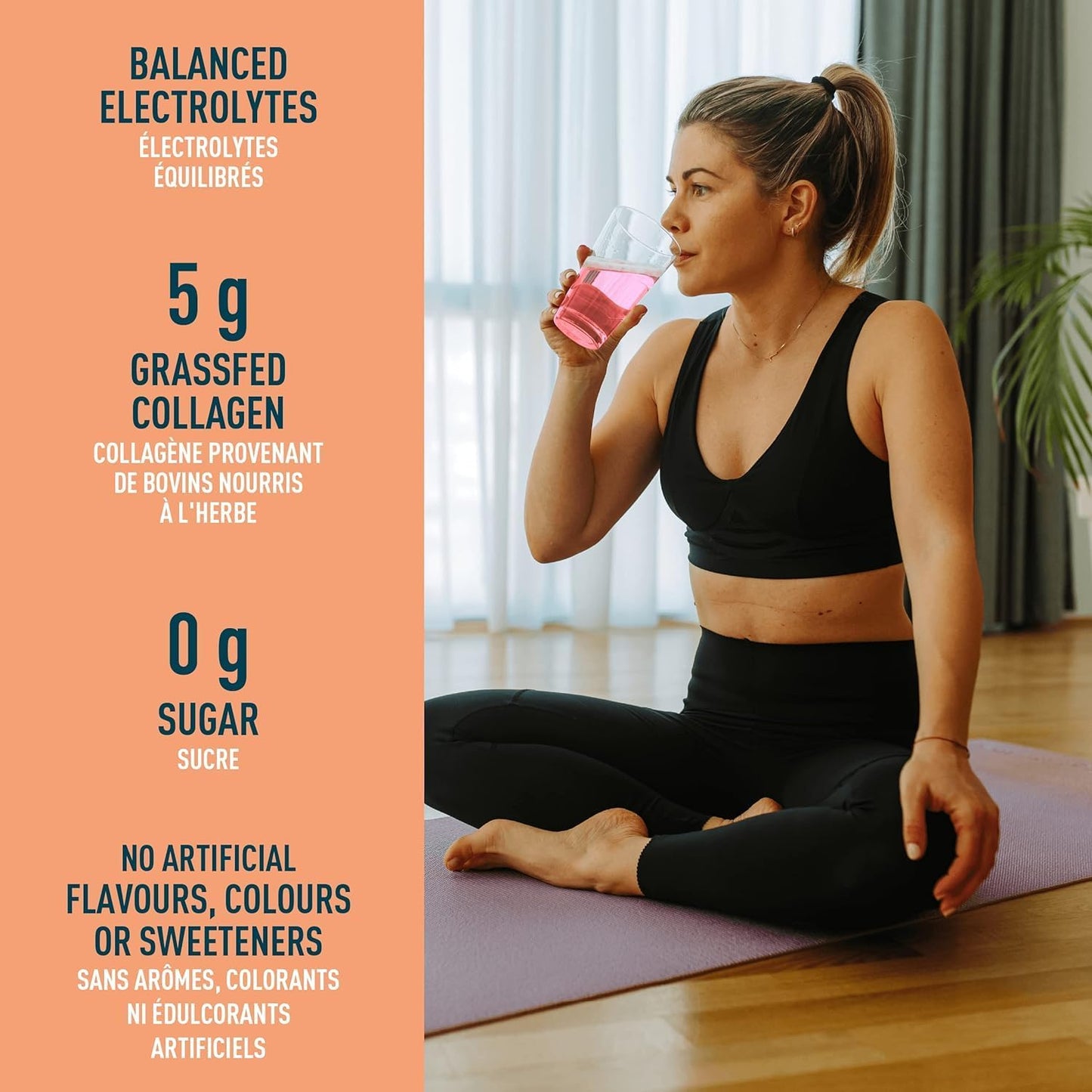 Organika Electrolytes Extra-Strength Powder- Lemon Lime- High in Sodium for Sport Recovery & Electrolytes + Enhanced Collagen- Strawberry Peach Flavour- Sugar-Free Hydration + Protein