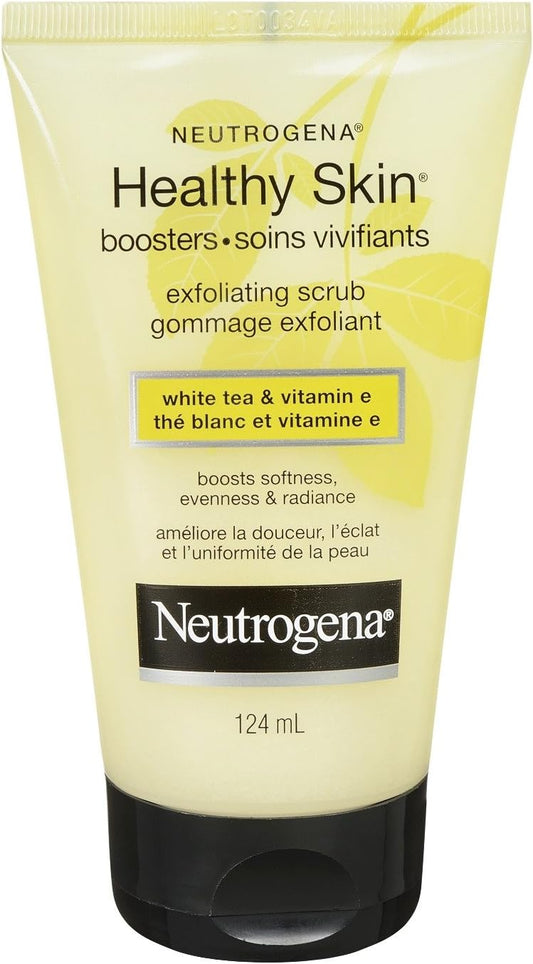 Neutrogena Healthy Skin Face Wash, Booster Facial Exfoliator with White Tea & Vitamin E, 124 mL