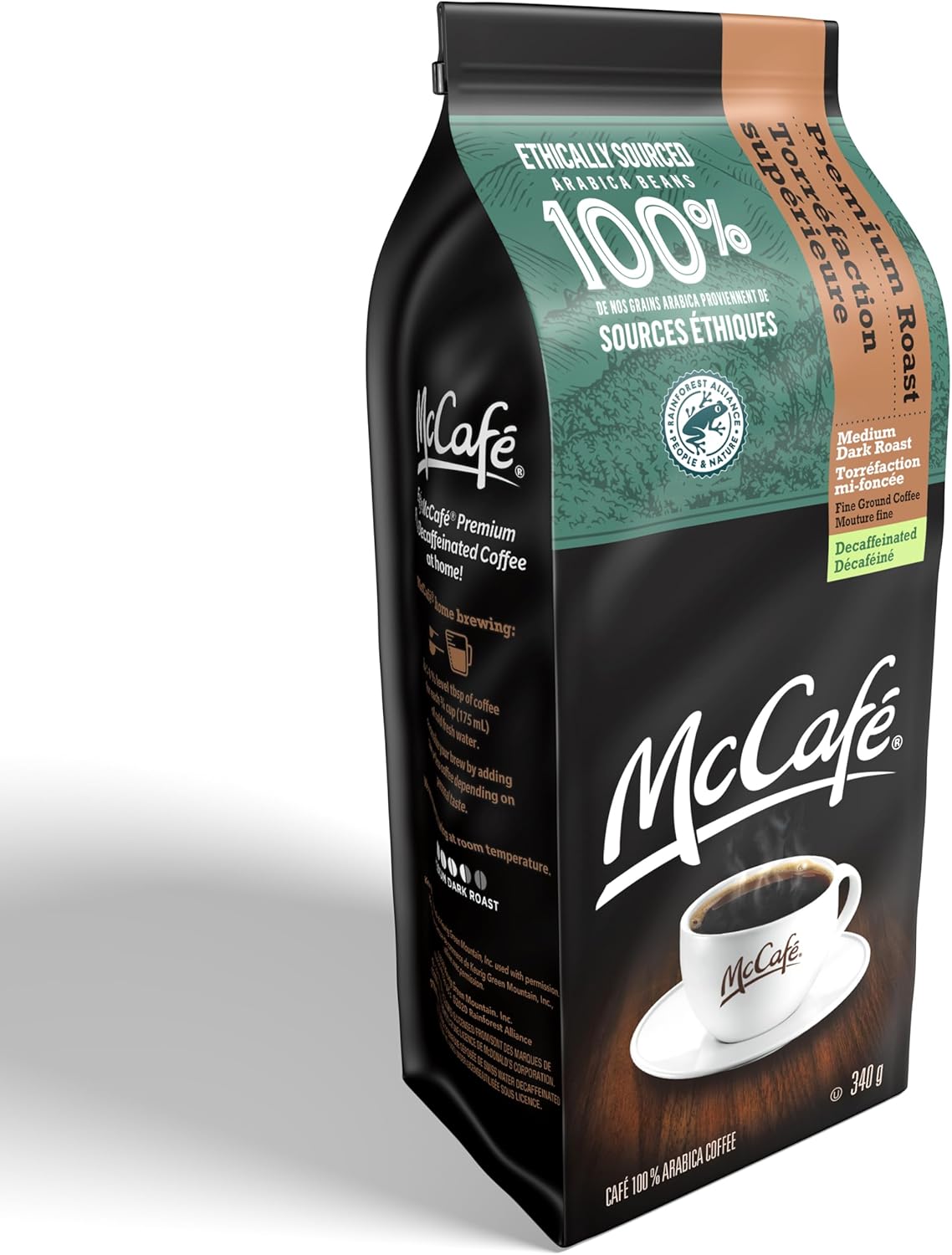 McCafe 优质中度深度烘焙脱咖啡因研磨咖啡，6x340 克，可与 Keurig 咖啡机一起使用