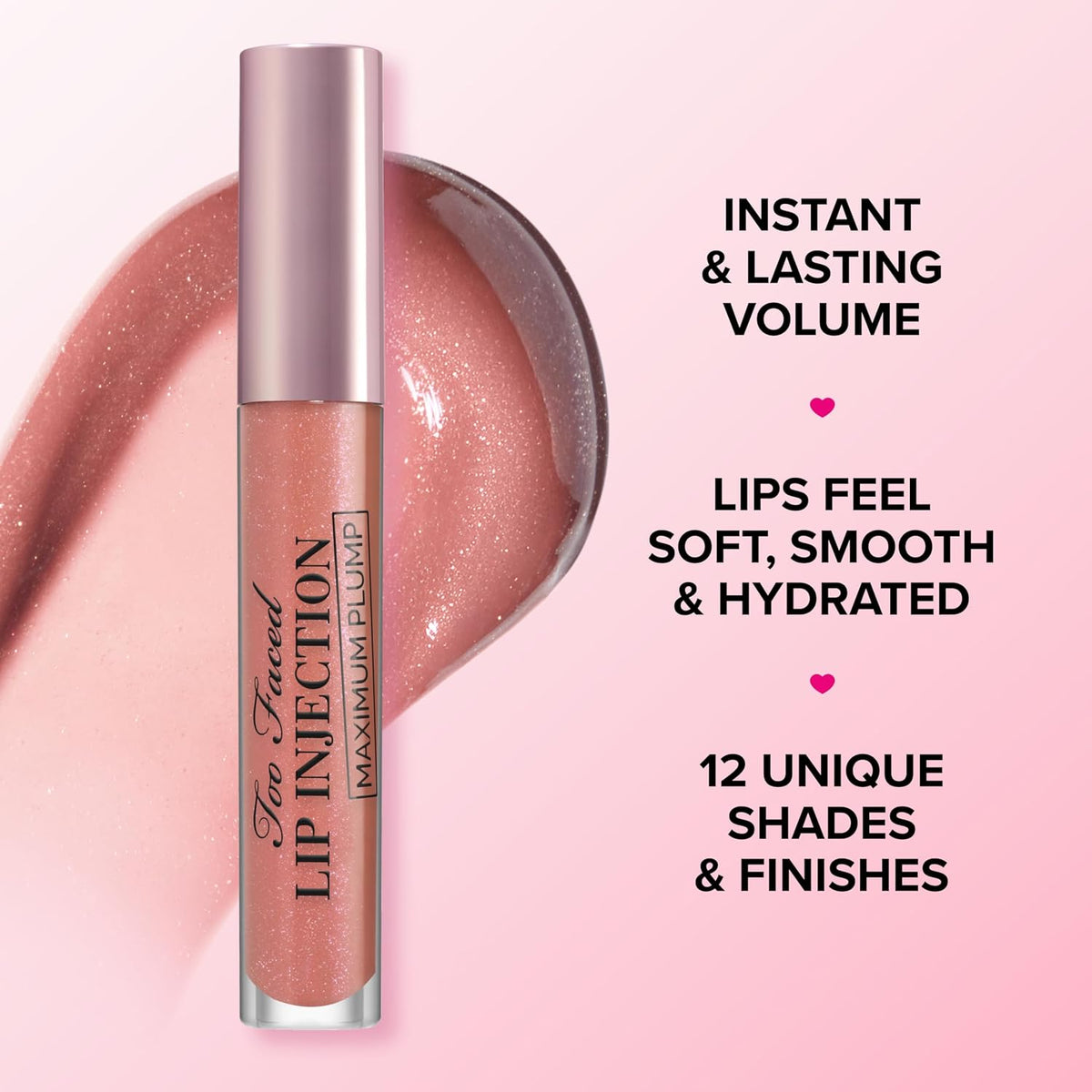 Too Faced Lip Injection Maximum Plump Extra Strength Lip Plumper Gloss | Hydrating + Plumping, 5 ml